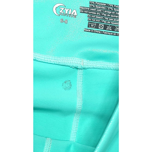 Zyia Active Light n Tight 7/8 leggings turquoise metallic women's 6-8 high-rise - Picture 5 of 5